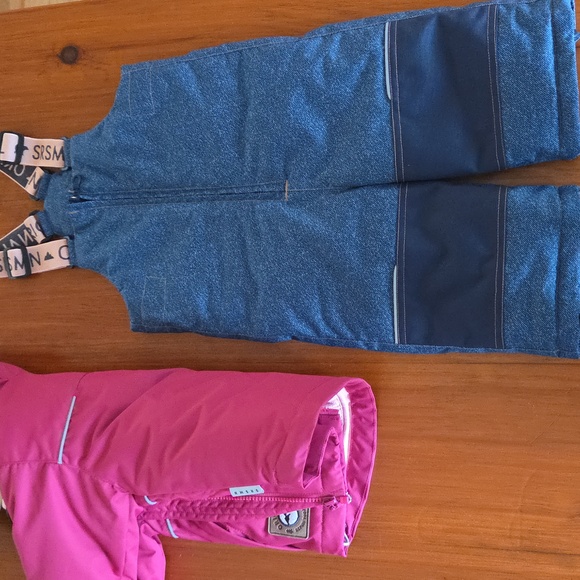 Souris Mini 9-12 Months NEW Pink Hooded Jacket and Blue Overalls Snowsuit Set - Picture 9 of 11